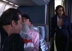 passengers having quickie in an airplane throne room!