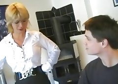 Eager Mom Finishes Legal Age Teenager Man With A Blowjob