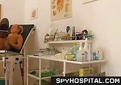Classy sweetie at gyno doctor caught on hidden live camera