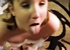 Busty Blonde Lottie Peers Sloppy Rimjob Deepthroat Swallow Cum!