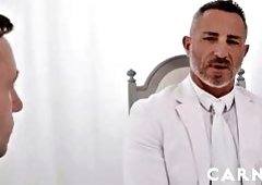 Blindfolded Master Oz Daddy Miles Fallon Delivers Intense Bondage Session with Slick Oil, Toy Teasing