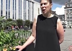 Busty French TS Milf Alice in Outdoor Gangbang