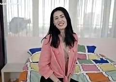 Skinny Brunette Casting Face-Fuck