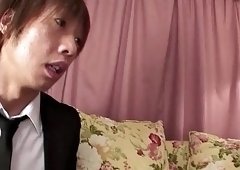 Cuckold husband caught japanese mom fuck young boy and join some