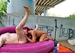 She Fingers Her Soaking Pussy With Intense Fingering, Sucks His Balls Deep And Swallows His Cock