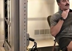 Mature passive gay assfucked in the gym by a young boy after a blowjob