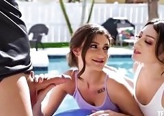 Brunette Lesbians Double Trouble Yoga