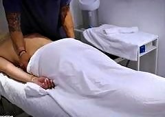 Blonde Client Rims Masseurs Ass During Real Massage Suck-Off