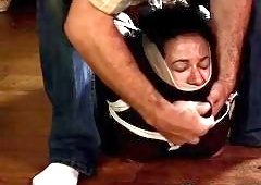 Ebony TS Bound Gagged