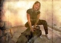 DeesseJulia Binds Painter in Tight Socks for Foot Masturbation