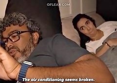 Big-Tits Stepmom Sarah Black Shares Hotel Bed with Stepson