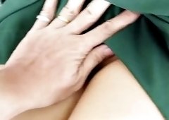 POV fuck with Thai 18+ Asian student scout, she rides my cock and then gets creampied