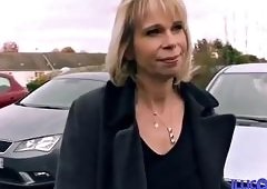 Blonde Cougar Stepmom Isabelle Takes Anal Pounding in Car