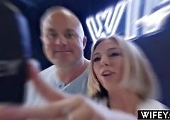 Dan Damage and Lovely Lo in Interracial Double Penetration and Spit-Roast
