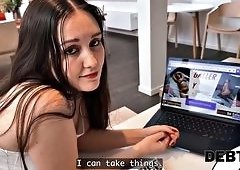 Busty Webcam Slut Rides Cock to Pay Her Debts