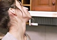 Blonde Caught Naked During Slippery Delivery Roleplay