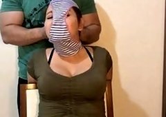 Brazilian Big Ass Beauty Hogtied in Pantyhose, Panty Hooded and Ball Gagged