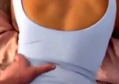 Brunette Bimbo with big tits fucked hard