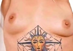 Anna Claire Deepthroats Tattooed Gay in Shower