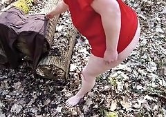Bouncy Tits Action Spanked Naked for Her Pussy and Tits Outdoors