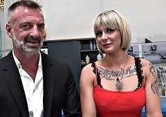 Pascal White Pounds Tattooed Blonde Endy Doll in Garage