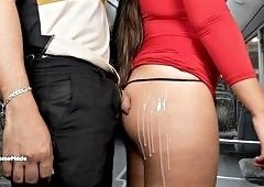 Stranger Grinds Big Cock Against XxHomeMades Big Butt, Soaking Her Pussy In Cum